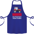 Talking About Tractors Funny Farmer Farm Cotton Apron 100% Organic Royal Blue