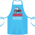 Talking About Tractors Funny Farmer Farm Cotton Apron 100% Organic Turquoise