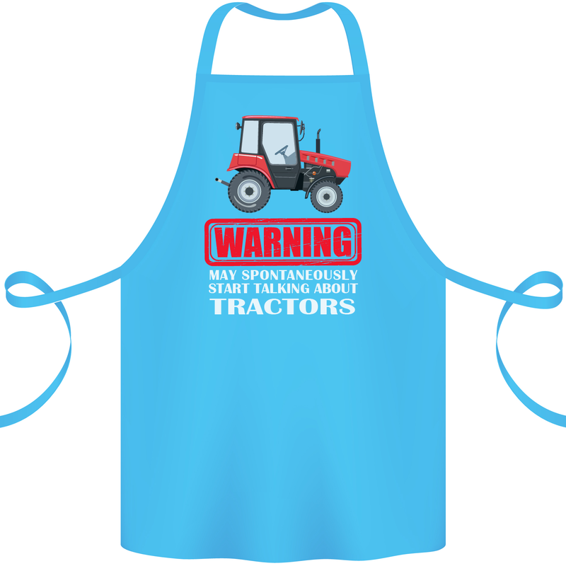 Talking About Tractors Funny Farmer Farm Cotton Apron 100% Organic Turquoise