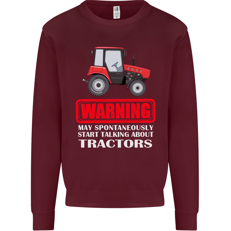 Talking About Tractors Funny Farmer Farm Kids Sweatshirt Jumper Maroon