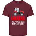 Talking About Tractors Funny Farmer Farm Mens Cotton T-Shirt Tee Top Maroon