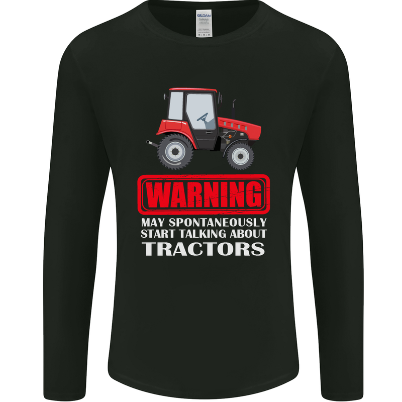 Talking About Tractors Funny Farmer Farm Mens Long Sleeve T-Shirt Black