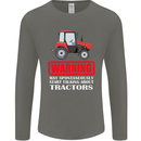 Talking About Tractors Funny Farmer Farm Mens Long Sleeve T-Shirt Charcoal