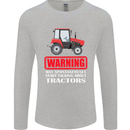 Talking About Tractors Funny Farmer Farm Mens Long Sleeve T-Shirt Sports Grey