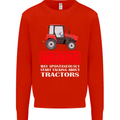 Talking About Tractors Funny Farmer Farm Mens Sweatshirt Jumper Bright Red