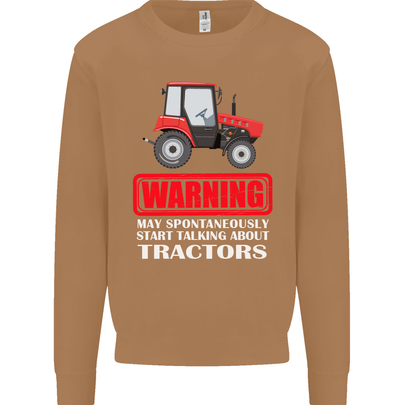 Talking About Tractors Funny Farmer Farm Mens Sweatshirt Jumper Caramel Latte