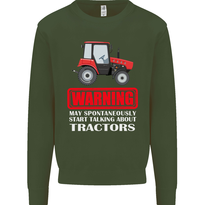 Talking About Tractors Funny Farmer Farm Mens Sweatshirt Jumper Forest Green