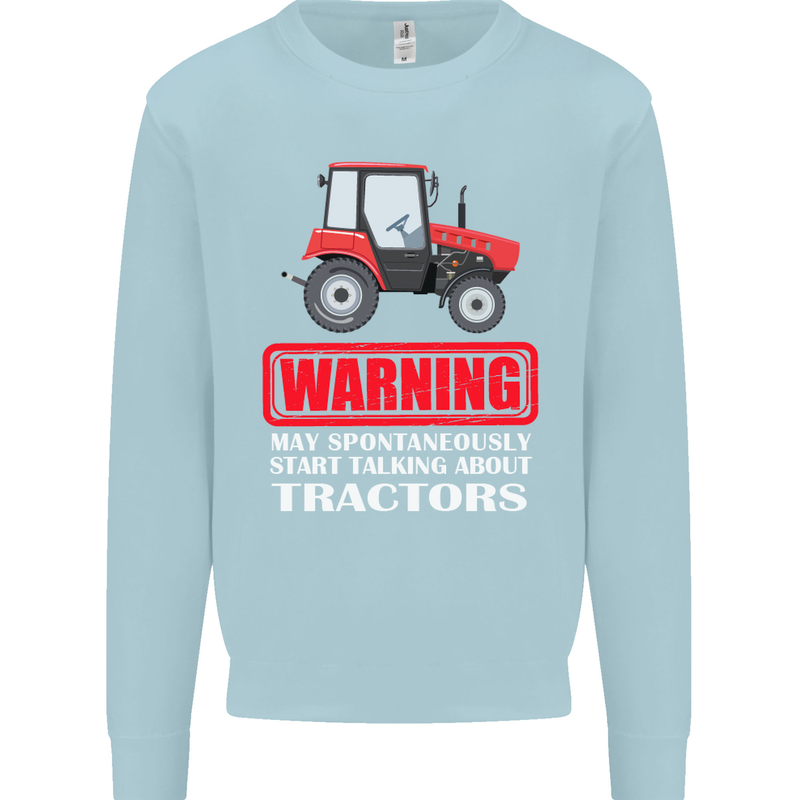 Talking About Tractors Funny Farmer Farm Mens Sweatshirt Jumper Light Blue