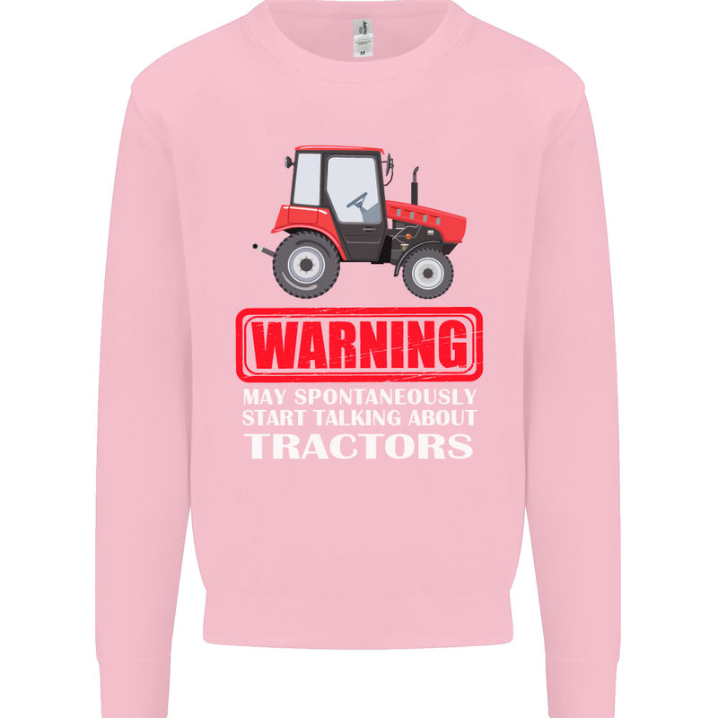 Talking About Tractors Funny Farmer Farm Mens Sweatshirt Jumper Light Pink