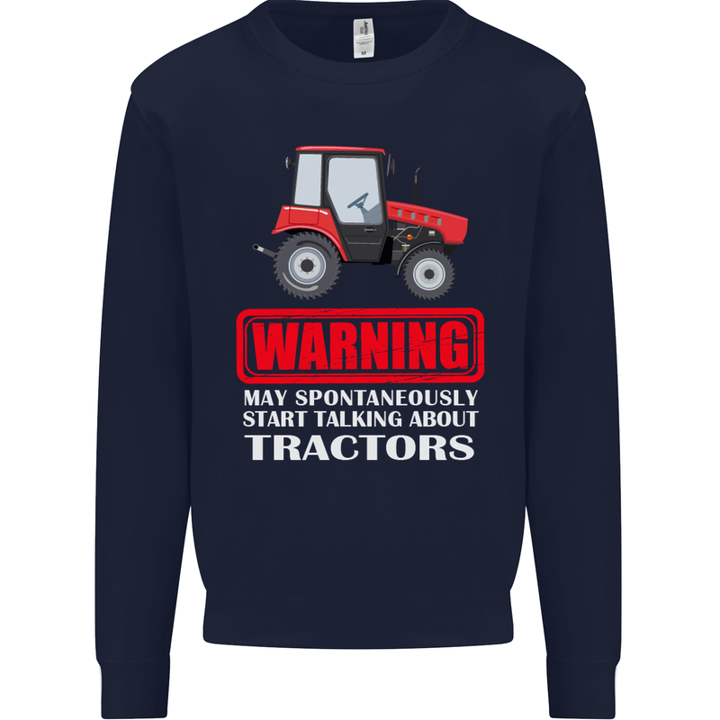 Talking About Tractors Funny Farmer Farm Mens Sweatshirt Jumper Navy Blue