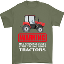 Talking About Tractors Funny Farmer Farm Mens T-Shirt Cotton Gildan Military Green