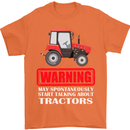 Talking About Tractors Funny Farmer Farm Mens T-Shirt Cotton Gildan Orange