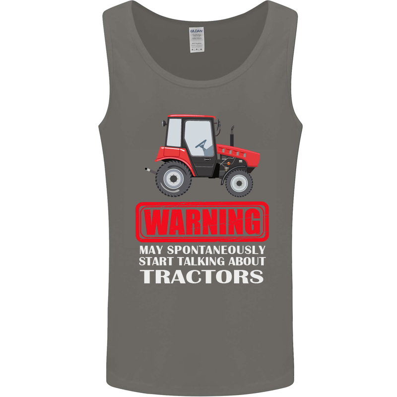 Talking About Tractors Funny Farmer Farm Mens Vest Tank Top Charcoal