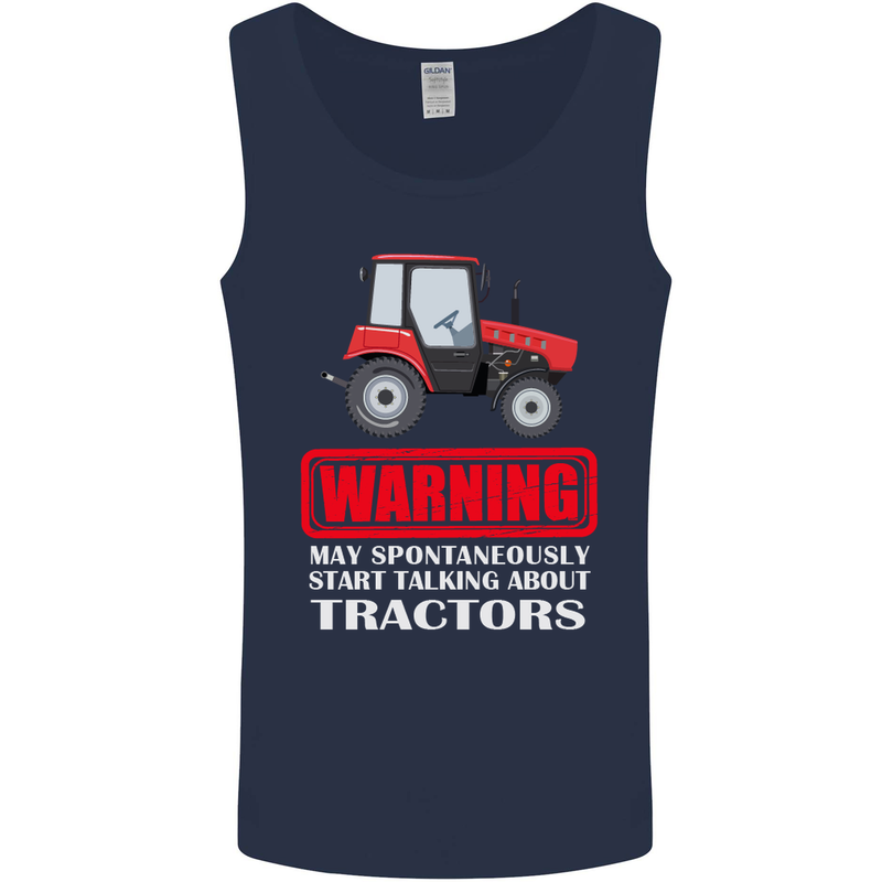 Talking About Tractors Funny Farmer Farm Mens Vest Tank Top Navy Blue
