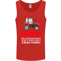 Talking About Tractors Funny Farmer Farm Mens Vest Tank Top Red