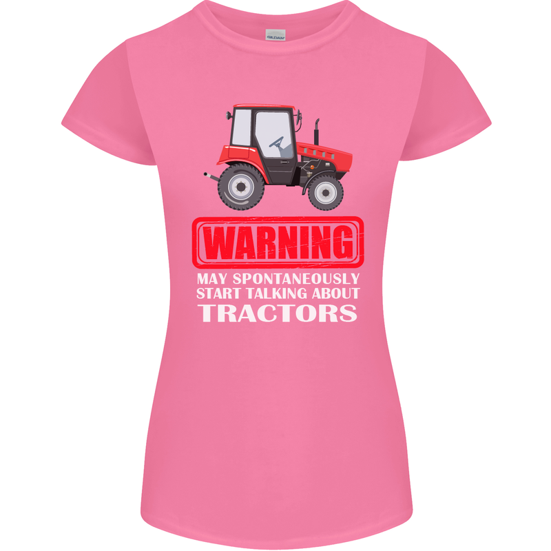 Talking About Tractors Funny Farmer Farm Womens Petite Cut T-Shirt Azalea