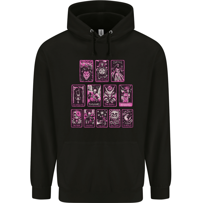 Tarot Cards Fortune Teller Skulls Childrens Kids Hoodie Black