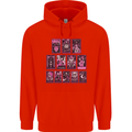 Tarot Cards Fortune Teller Skulls Childrens Kids Hoodie Bright Red