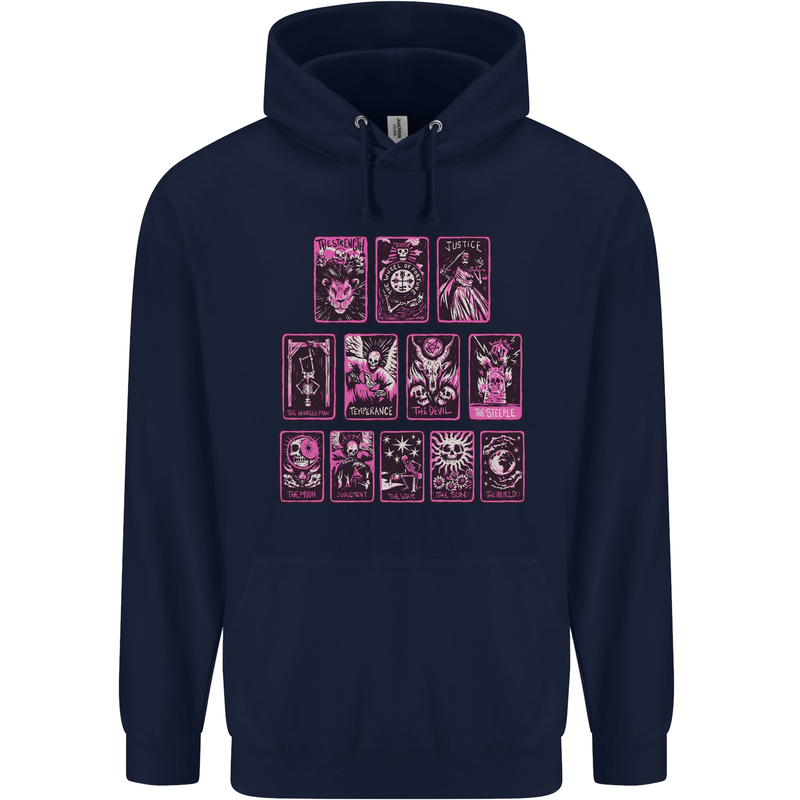 Tarot Cards Fortune Teller Skulls Childrens Kids Hoodie Navy Blue