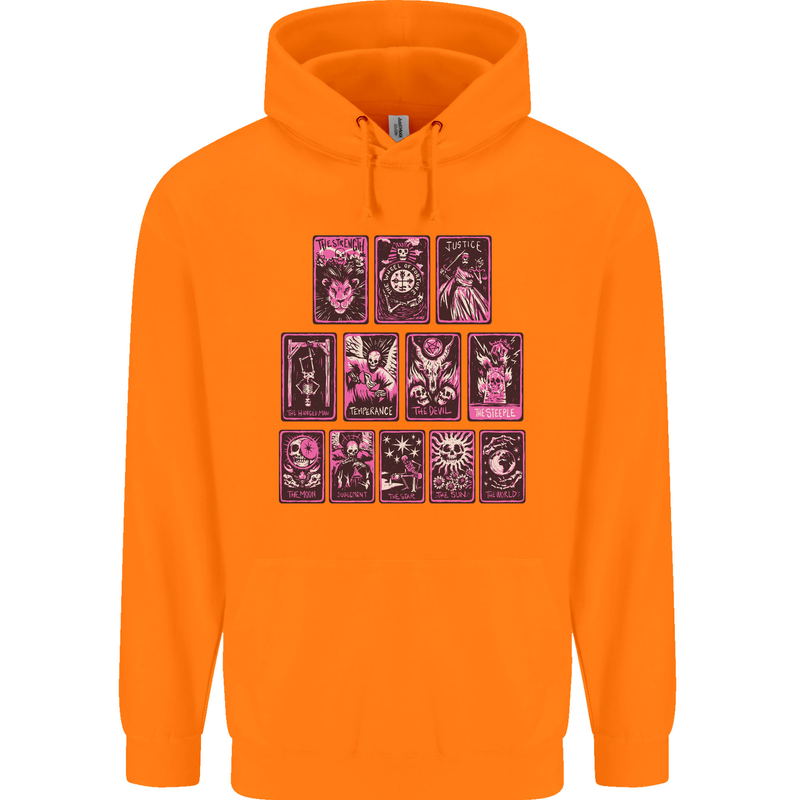 Tarot Cards Fortune Teller Skulls Childrens Kids Hoodie Orange