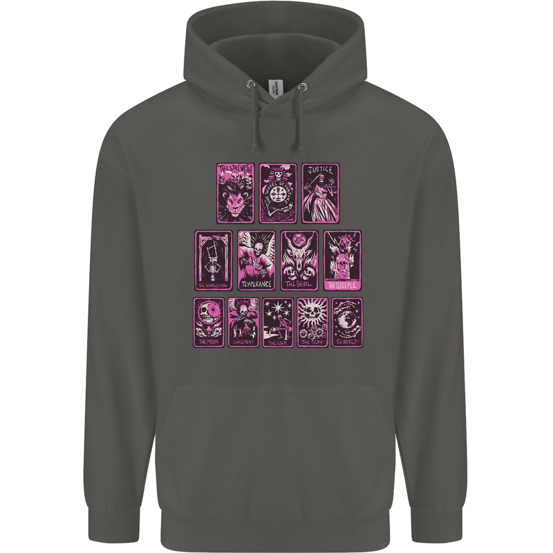 Tarot Cards Fortune Teller Skulls Childrens Kids Hoodie Storm Grey