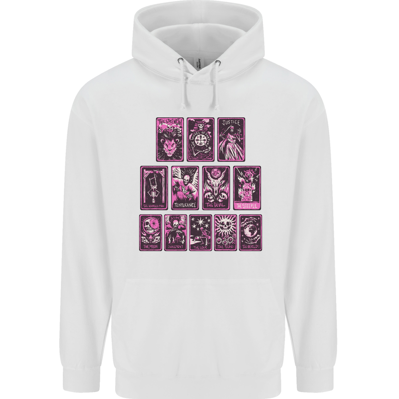 Tarot Cards Fortune Teller Skulls Childrens Kids Hoodie White