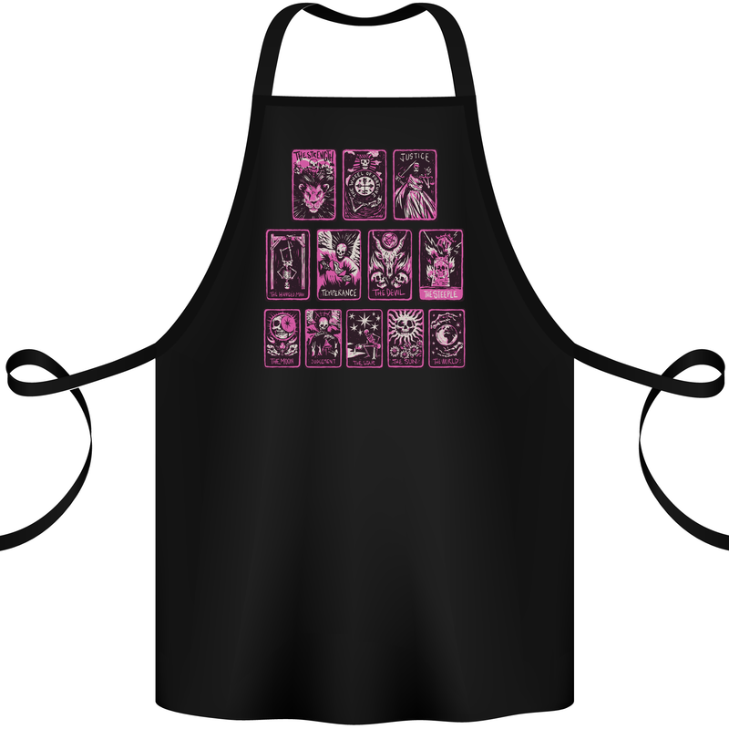 Tarot Cards Fortune Teller Skulls Cotton Apron 100% Organic Black
