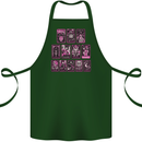 Tarot Cards Fortune Teller Skulls Cotton Apron 100% Organic Forest Green