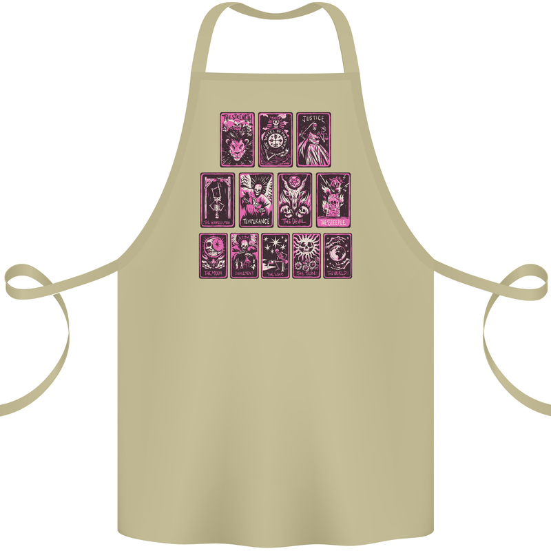 Tarot Cards Fortune Teller Skulls Cotton Apron 100% Organic Khaki