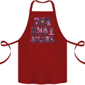 Tarot Cards Fortune Teller Skulls Cotton Apron 100% Organic Maroon