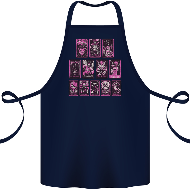 Tarot Cards Fortune Teller Skulls Cotton Apron 100% Organic Navy Blue