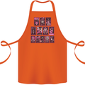 Tarot Cards Fortune Teller Skulls Cotton Apron 100% Organic Orange