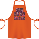 Tarot Cards Fortune Teller Skulls Cotton Apron 100% Organic Orange