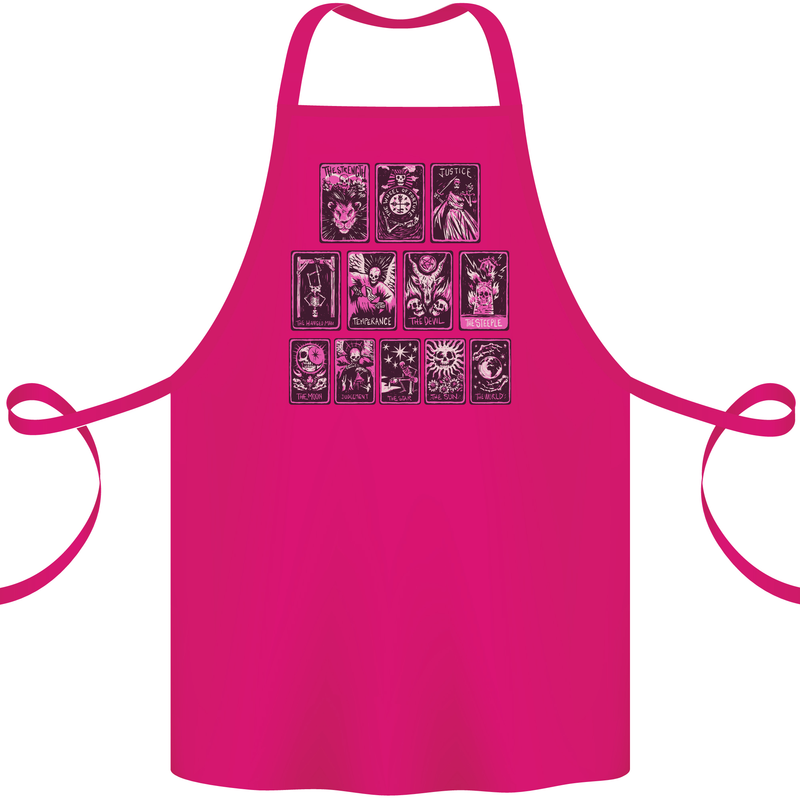 Tarot Cards Fortune Teller Skulls Cotton Apron 100% Organic Pink