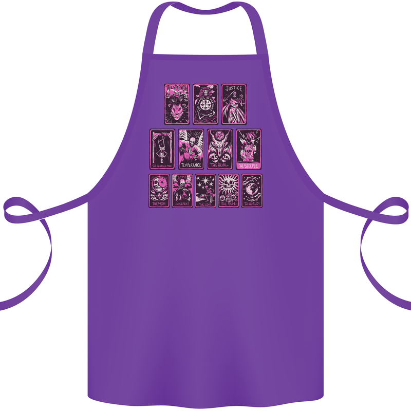 Tarot Cards Fortune Teller Skulls Cotton Apron 100% Organic Purple