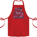 Tarot Cards Fortune Teller Skulls Cotton Apron 100% Organic Red