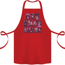 Tarot Cards Fortune Teller Skulls Cotton Apron 100% Organic Red