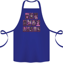 Tarot Cards Fortune Teller Skulls Cotton Apron 100% Organic Royal Blue