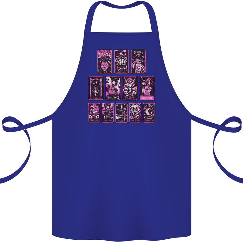 Tarot Cards Fortune Teller Skulls Cotton Apron 100% Organic Royal Blue
