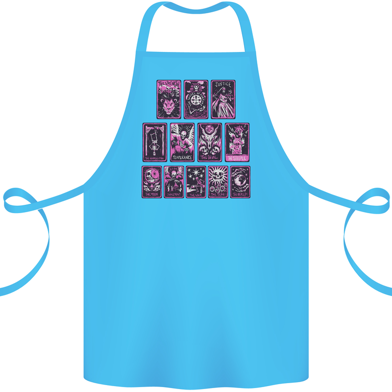 Tarot Cards Fortune Teller Skulls Cotton Apron 100% Organic Turquoise