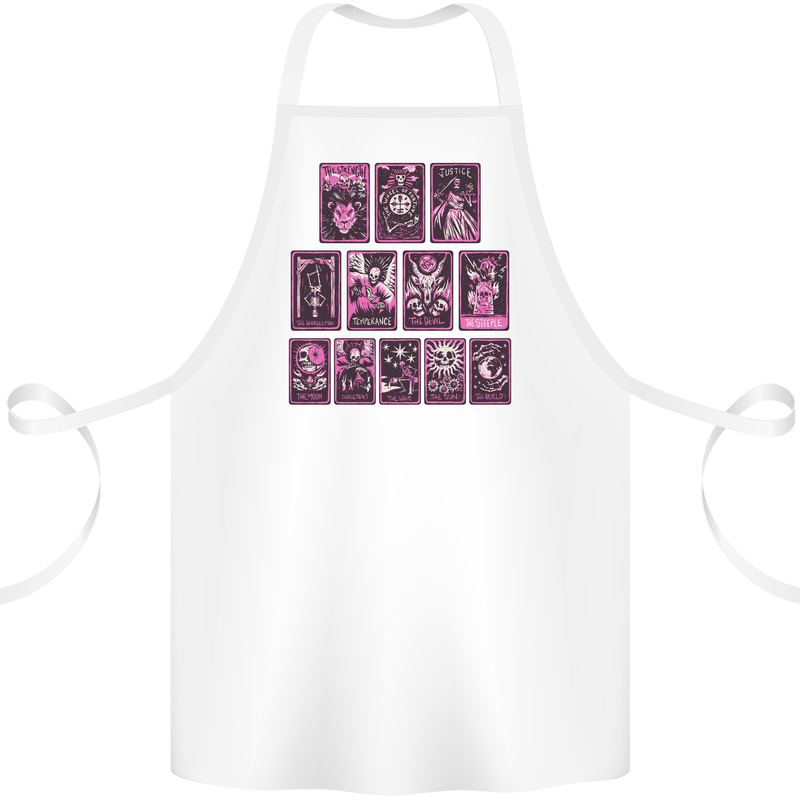 Tarot Cards Fortune Teller Skulls Cotton Apron 100% Organic White
