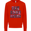 Tarot Cards Fortune Teller Skulls Kids Sweatshirt Jumper Bright Red