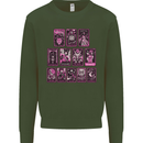 Tarot Cards Fortune Teller Skulls Kids Sweatshirt Jumper Forest Green