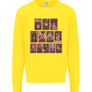 Tarot Cards Fortune Teller Skulls Kids Sweatshirt Jumper Yellow