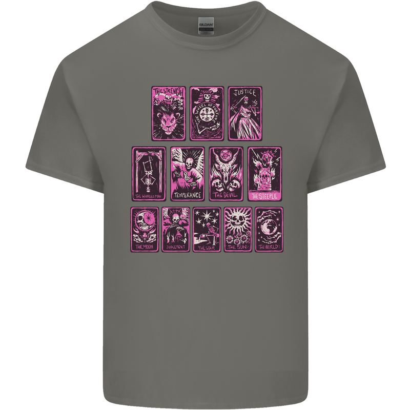 Tarot Cards Fortune Teller Skulls Kids T-Shirt Childrens Charcoal
