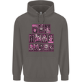 Tarot Cards Fortune Teller Skulls Mens 80% Cotton Hoodie Charcoal