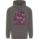 Tarot Cards Fortune Teller Skulls Mens 80% Cotton Hoodie Charcoal