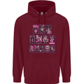 Tarot Cards Fortune Teller Skulls Mens 80% Cotton Hoodie Maroon
