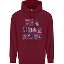 Tarot Cards Fortune Teller Skulls Mens 80% Cotton Hoodie Maroon