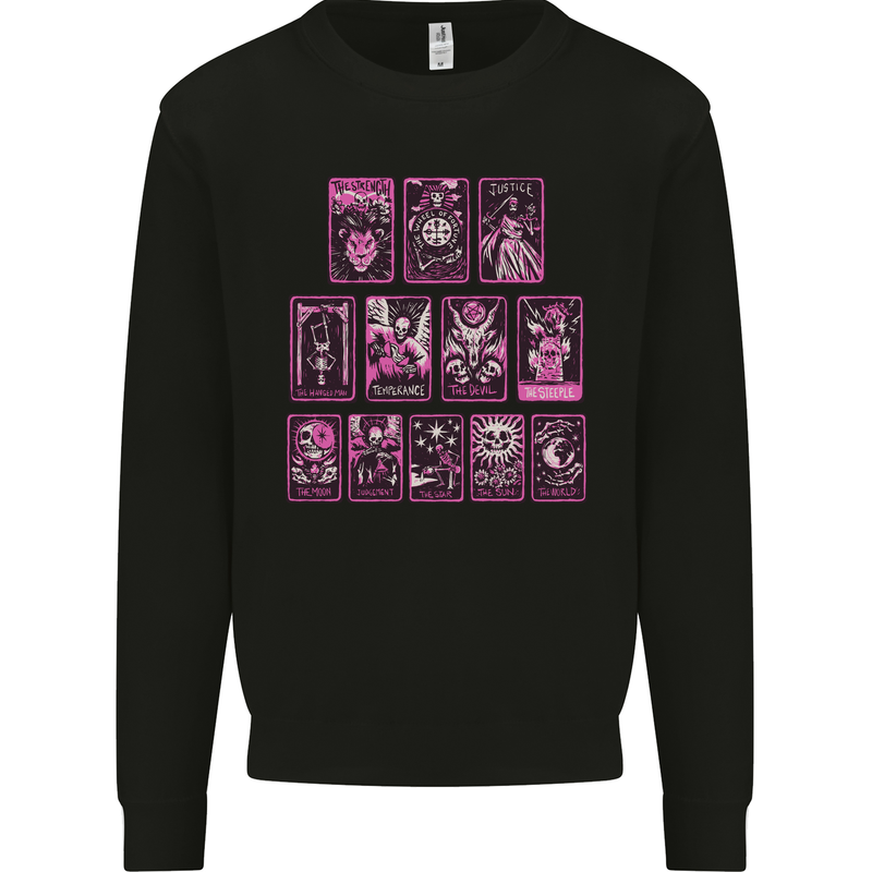 Tarot Cards Fortune Teller Skulls Mens Sweatshirt Jumper Black